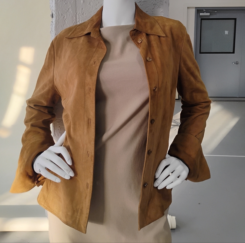 Suede Shirt Jacket with cuffs (Women's Size 8)